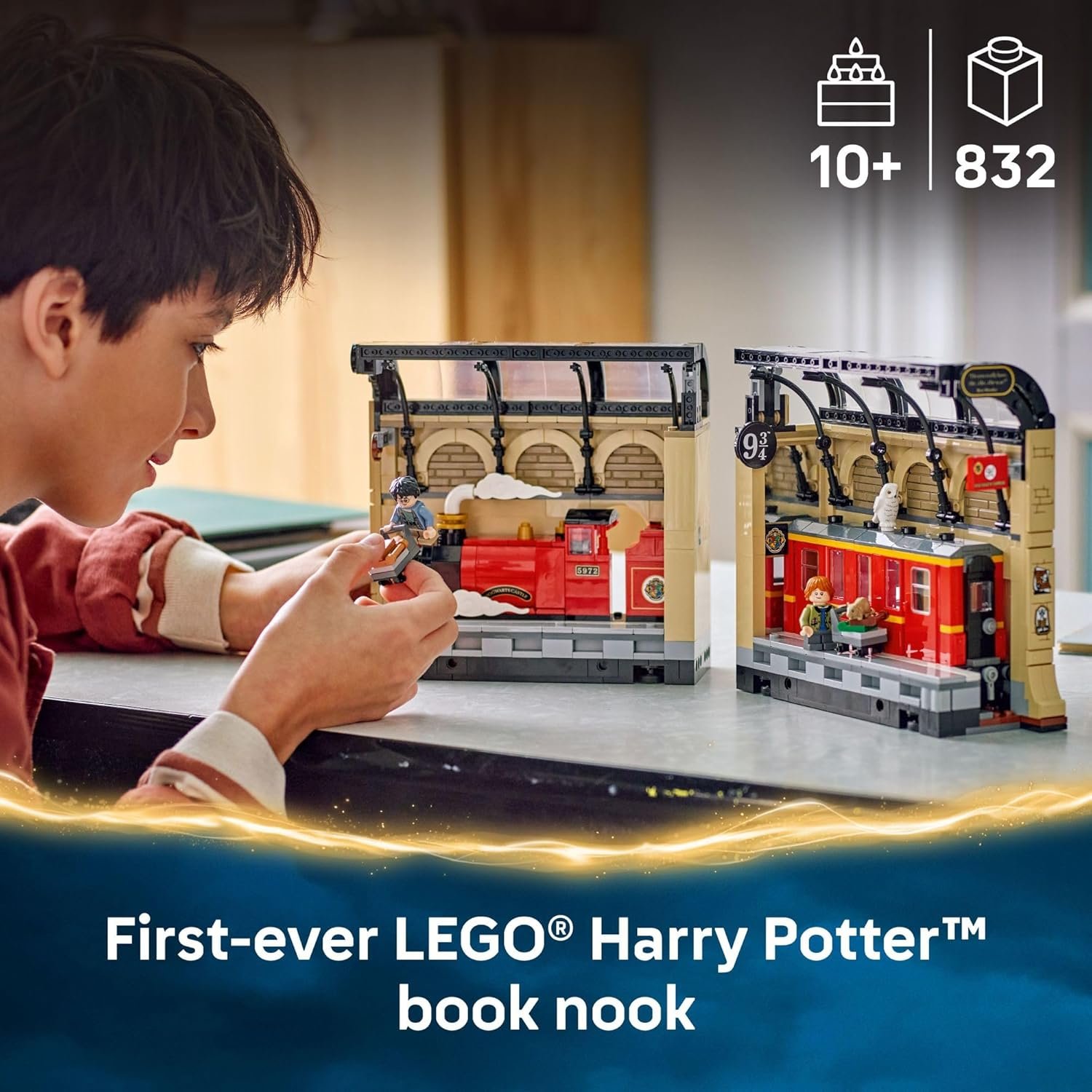 LEGO Harry Potter Book Nook: Hogwarts Express Building Set - Bedroom Shelf Decor for Boys, Girls, & Fans, Ages 10+ - Collectible Harry & Ron Minifigures - Gift for Christmas - 76450 - Image 2