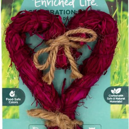 Oxbow Enriched Life Celebration Heart, Rabbit & Guinea Pig Toy, Small Animal Enrichment Chew Toy for Bunny, Chinchilla, Hamster, Rat, Safe Cage Accessories & Habitat Play Essentials, 1 Count