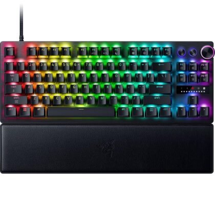 Razer Huntsman V3 Pro TKL 8KHz Esports Gaming Keyboard: Analog Optical Switches Gen 2-8000 Hz Polling Snap Tap - Rapid Trigger - Adjustable Actuation - Media Controls - PBT Keycaps - Black