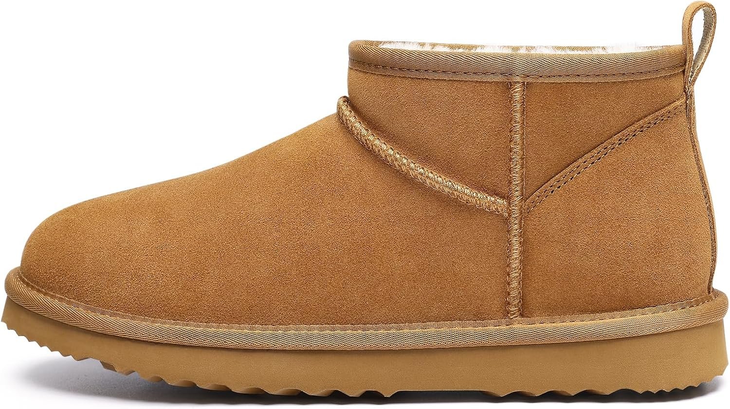 Genuine Suede Mini Boots for Women Winter Fuzzy Snow Boots Short Ankle Boot with Fur Lined - Image 4