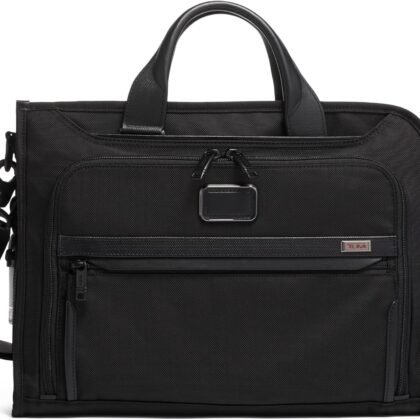 TUMI - Alpha Slim Deluxe Portfolio - Men's Compact Travel & Office Briefcase - Laptop and Tablet Bag - Black