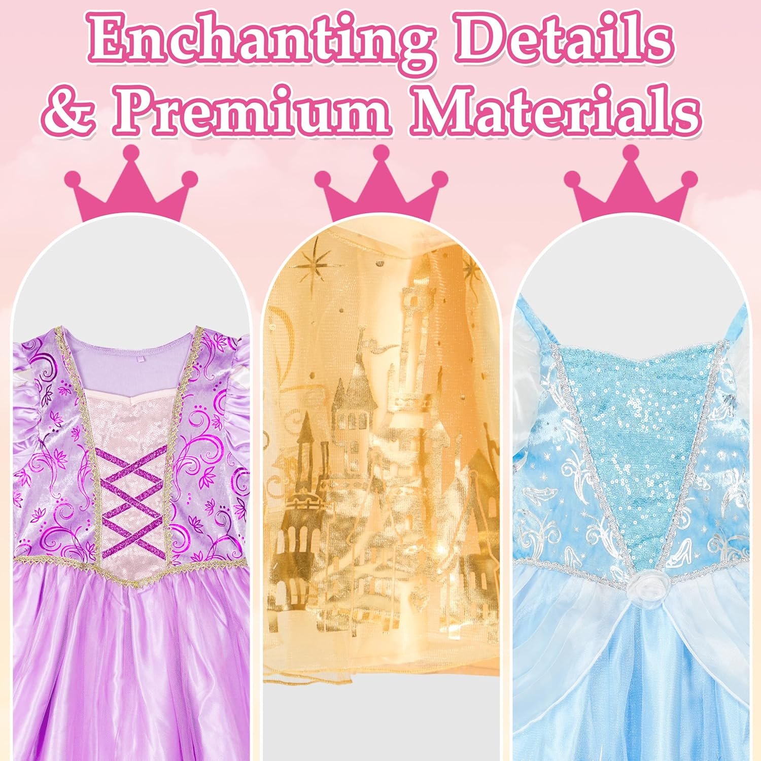 IKALI Princess Dress Up Trunk for Toddler Girls, Christmas Party Birthday Gift for Toddlers Kids 2T 3-4Y 4-6Y 7-8Y - Image 5