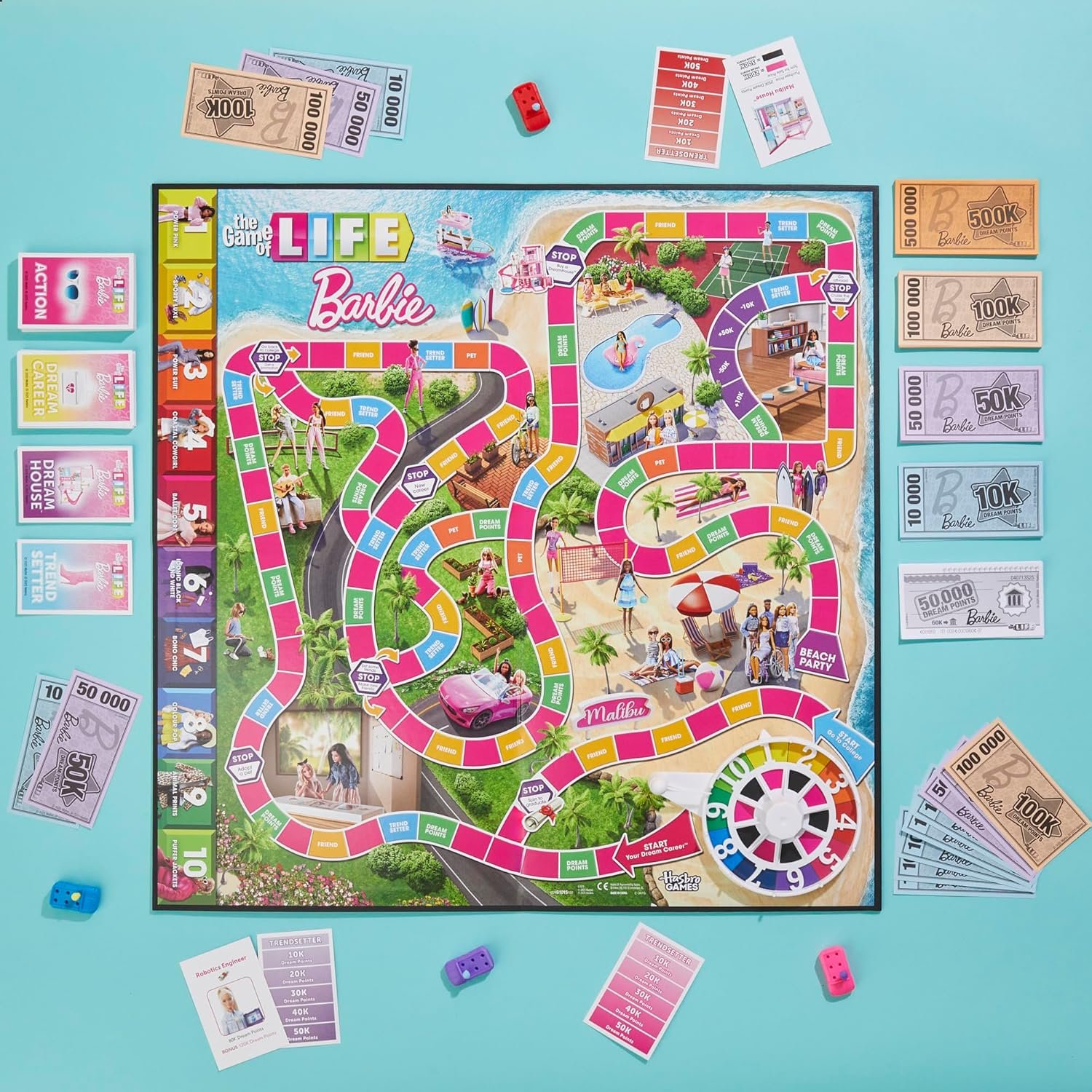 Hasbro Games The Game of Life: Barbie Edition Board Game | Ages 8+ | 2 to 4 Players | Fun Family Games for Kids and Adults | Kids Gifts (Amazon Exclusive) - Image 3