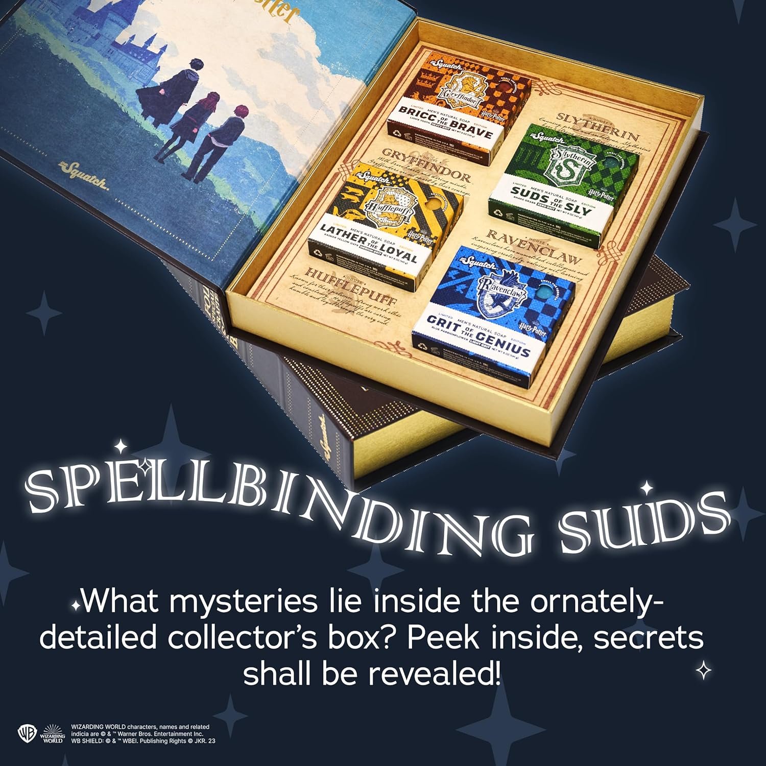 Dr. Squatch Harry Potter Collection with Collector's Box - Men's Natural Bar Soap 4 Pack Bundle and Collector's Box - Soap inspired by Gryffindor, Slytherin, Ravenclaw, and Hufflepuff - Image 4