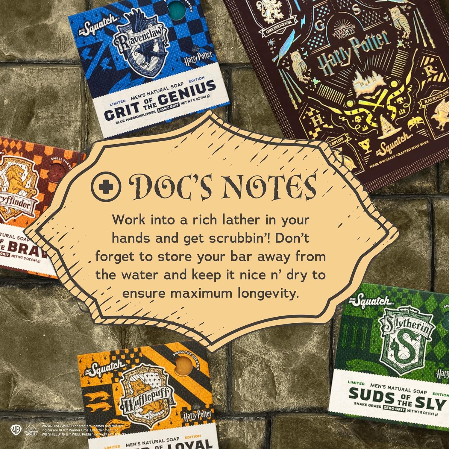 Dr. Squatch Harry Potter Collection with Collector's Box - Men's Natural Bar Soap 4 Pack Bundle and Collector's Box - Soap inspired by Gryffindor, Slytherin, Ravenclaw, and Hufflepuff - Image 5