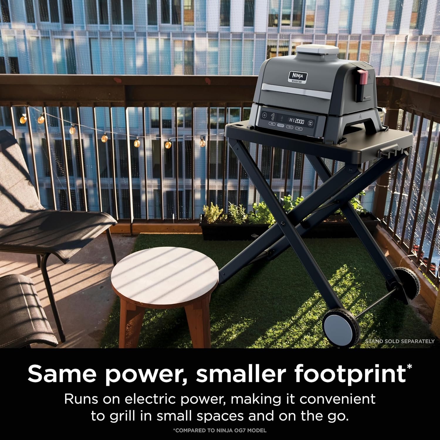 Ninja Woodfire Outdoor Grill & Smoker, 6-in-1 Functionality, Grill, Smoke, Bake, Roast, Air Fry, Broil, Authentic Woodfire Flavors, Electric Heat, OG321 - Image 9