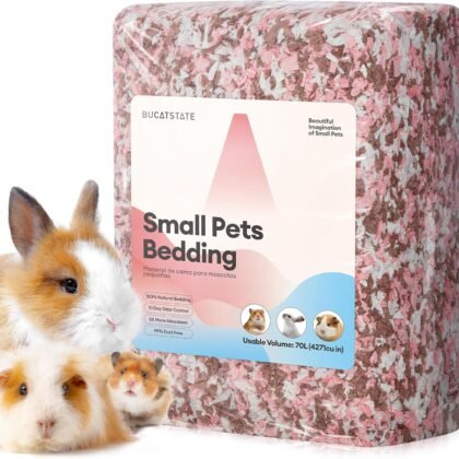 BUCATSTATE Hamster Bedding 70L, 99% Dust-Free Guinea Pig Paper Bedding Odor Control Paper Bedding, Cozy Small Animal Bedding for Rabbit Rat Syrian Dwarf Hamsters Gerbils (Blossom)