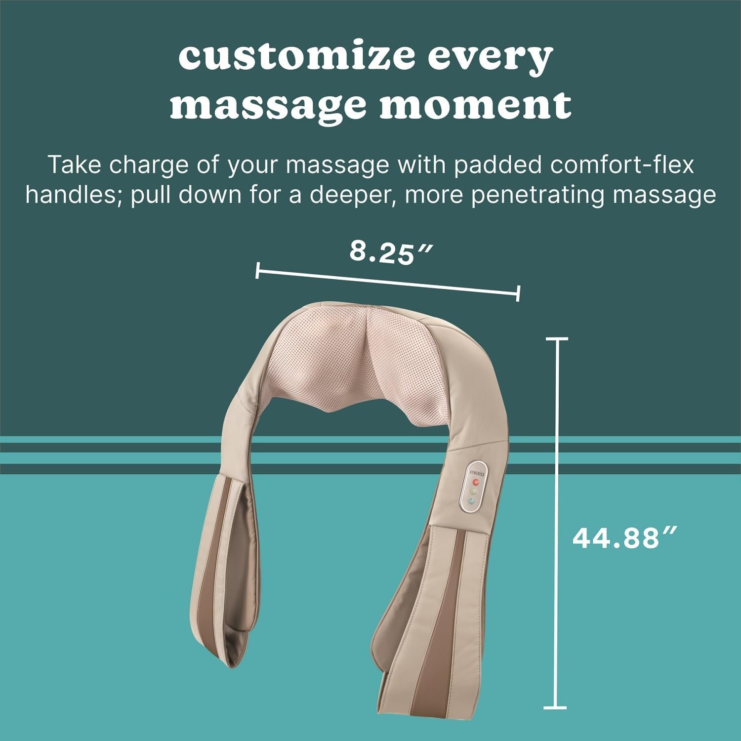 HoMedics Shiatsu Deluxe Neck & Shoulder Massager with Heat, 3 Speeds, Changes Direction, Muscle Kneading for Back, & Legs, Portable, Convenient Straps, Thera-P, Beige - Image 7