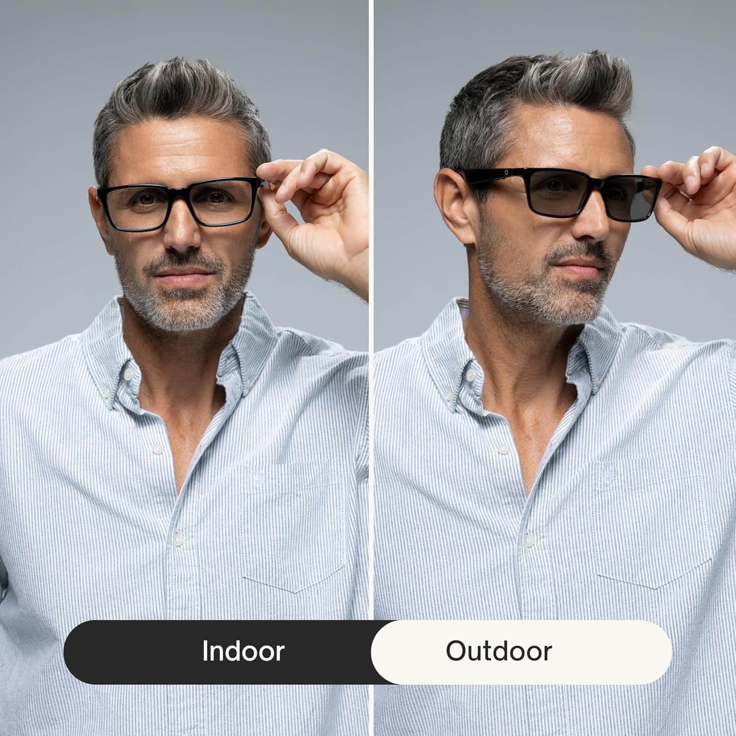 Lucyd Lyte (2025 Version) Smart Glasses for Men - Bluetooth Smart Eyewear with Light Adaptive Photochromic Lenses, Open Ear Speakers & Microphone - Darkside (Standard) - Image 3