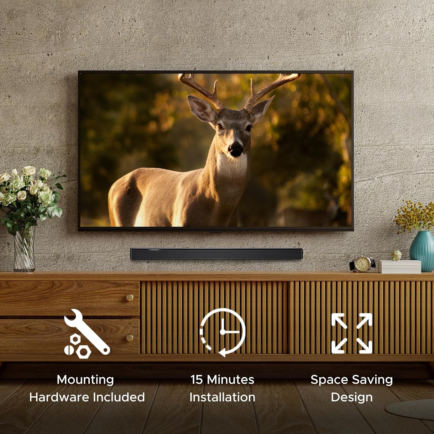 Sound Bass Soundbar Smart 300 500 550 600 700 900 Ultra, TV Speaker Adjustable Wall Mount Kit, Black, for Bose 300/500/550/600/700/900/Ultra/Smart Sound Bar Mounting Under TV Bracket - Image 7