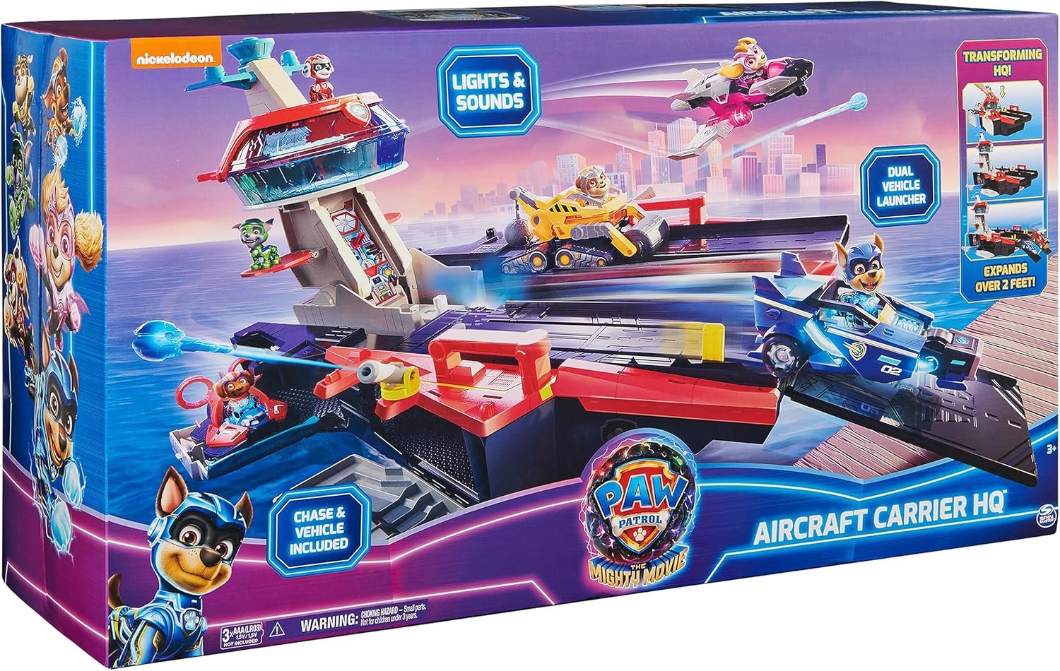 Paw Patrol: The Mighty Movie, Aircraft Carrier HQ, with Chase Action Figure and Mighty Pups Cruiser, Kids Toys for Boys & Girls 3+ - Image 10