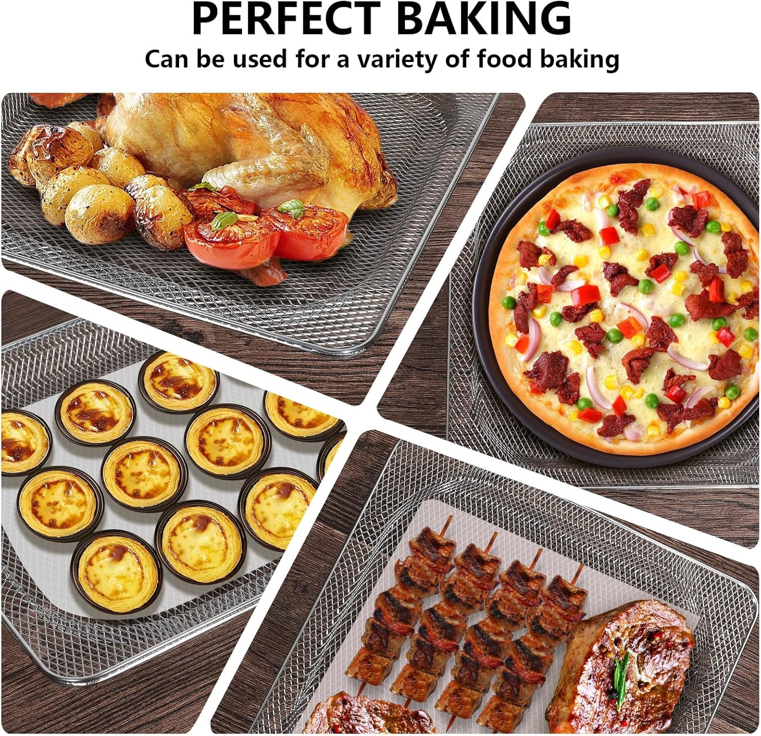 Air Fryer Basket Compatible with Ninja Foodi SP100, FT102, SP102, SP101, SP101C 8-in-1 Digital Air Fry Oven - Image 5