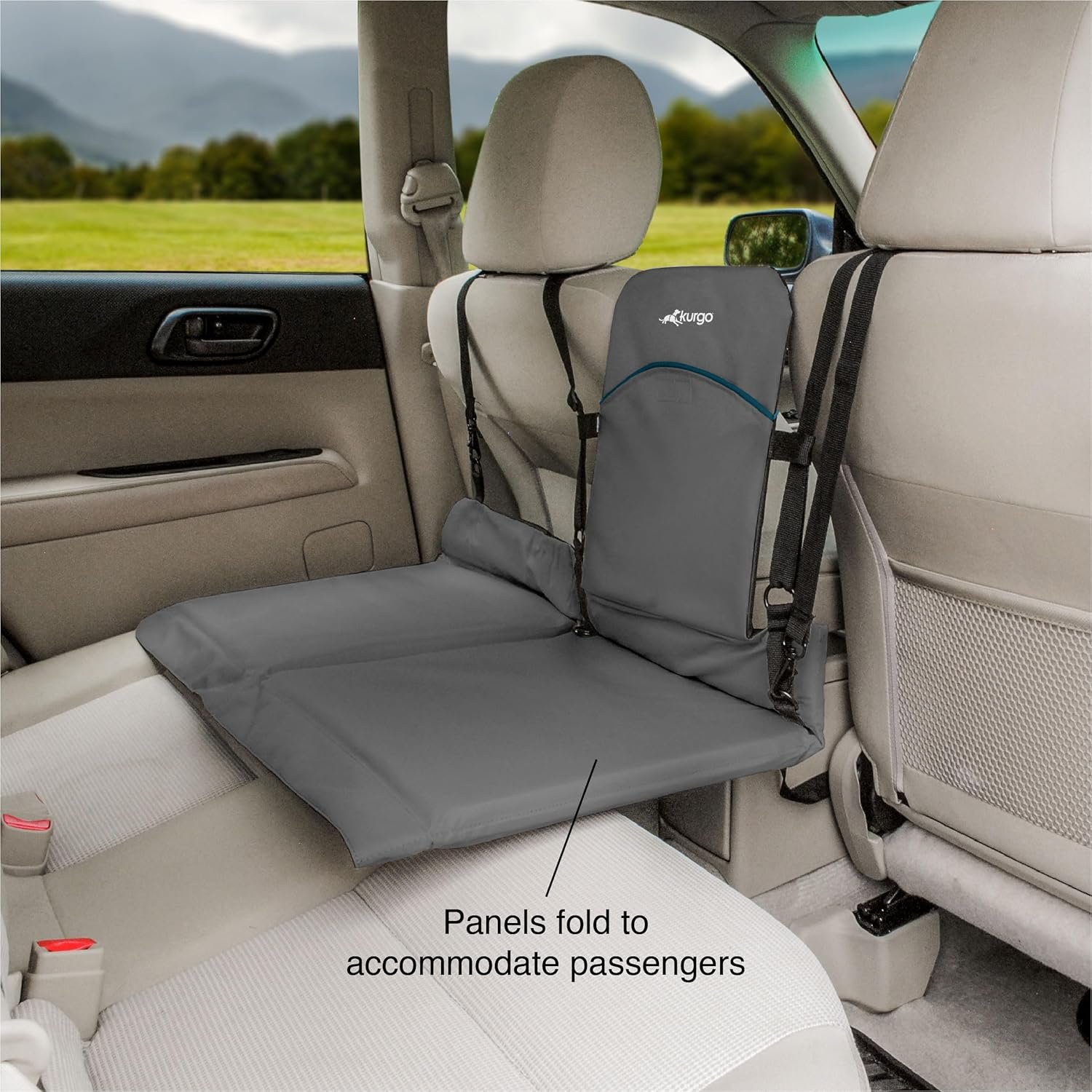 Kurgo Rover Backseat Bridge Dog Car Extender, Seat Bridge for Dogs, Padded Pet Car Barrier, Reversible, Water Resistant, Universal Fit, Up to 75 lbs - Image 6