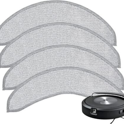 4 Pack Replacement Mop Pads for i-Robot Roomba Combo j7+/ j9+ Accessories, Microfiber Washable Mopping Pad for iRobot Roomba Combo j7+/ j9+ Robot Vacuum and Mop (Not fits for Roomba j7/ j7+/ j9+)