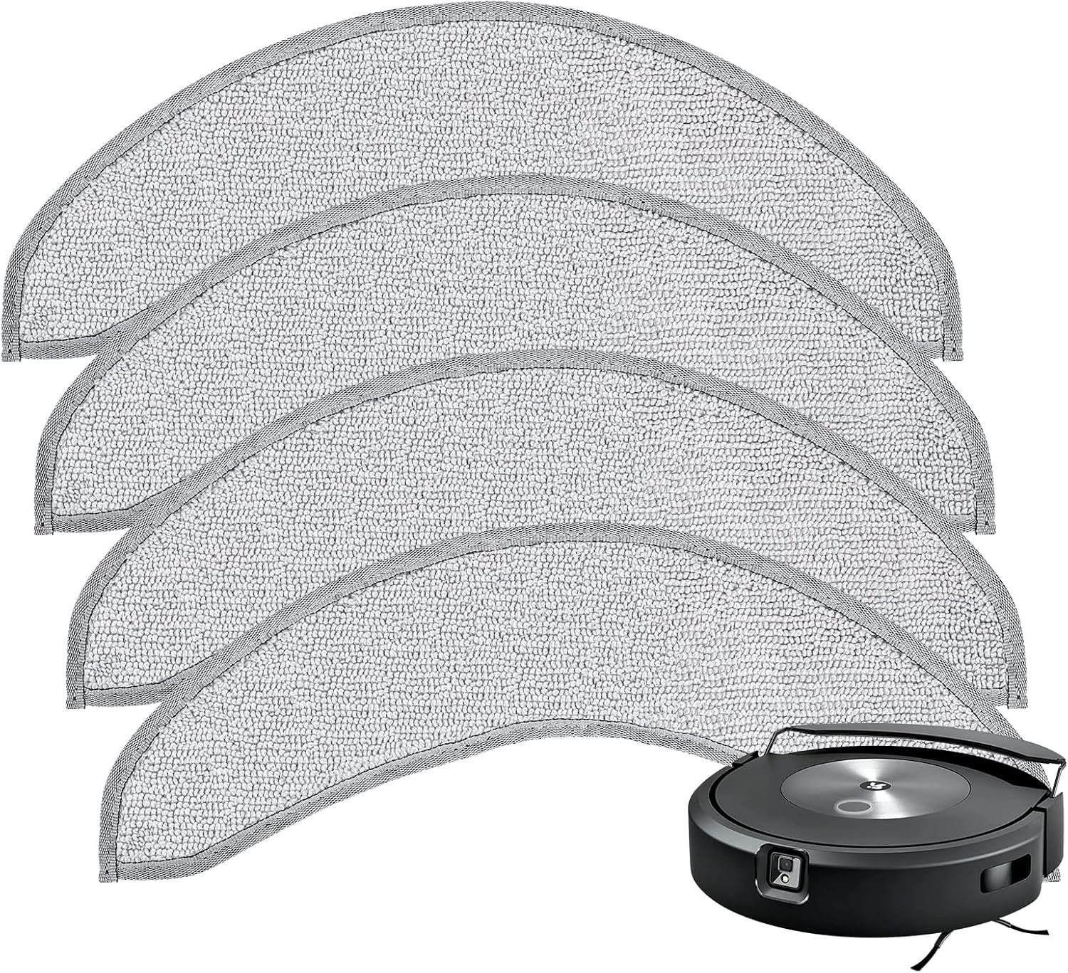 4 Pack Replacement Mop Pads for i-Robot Roomba Combo j7+/ j9+ Accessories, Microfiber Washable Mopping Pad for iRobot Roomba Combo j7+/ j9+ Robot Vacuum and Mop (Not fits for Roomba j7/ j7+/ j9+)