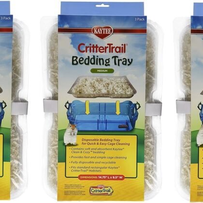 Kaytee CritterTrail Habitat Disposable Bedding Tray, 9-Count Total (3 Packages with 3 Trays Each)