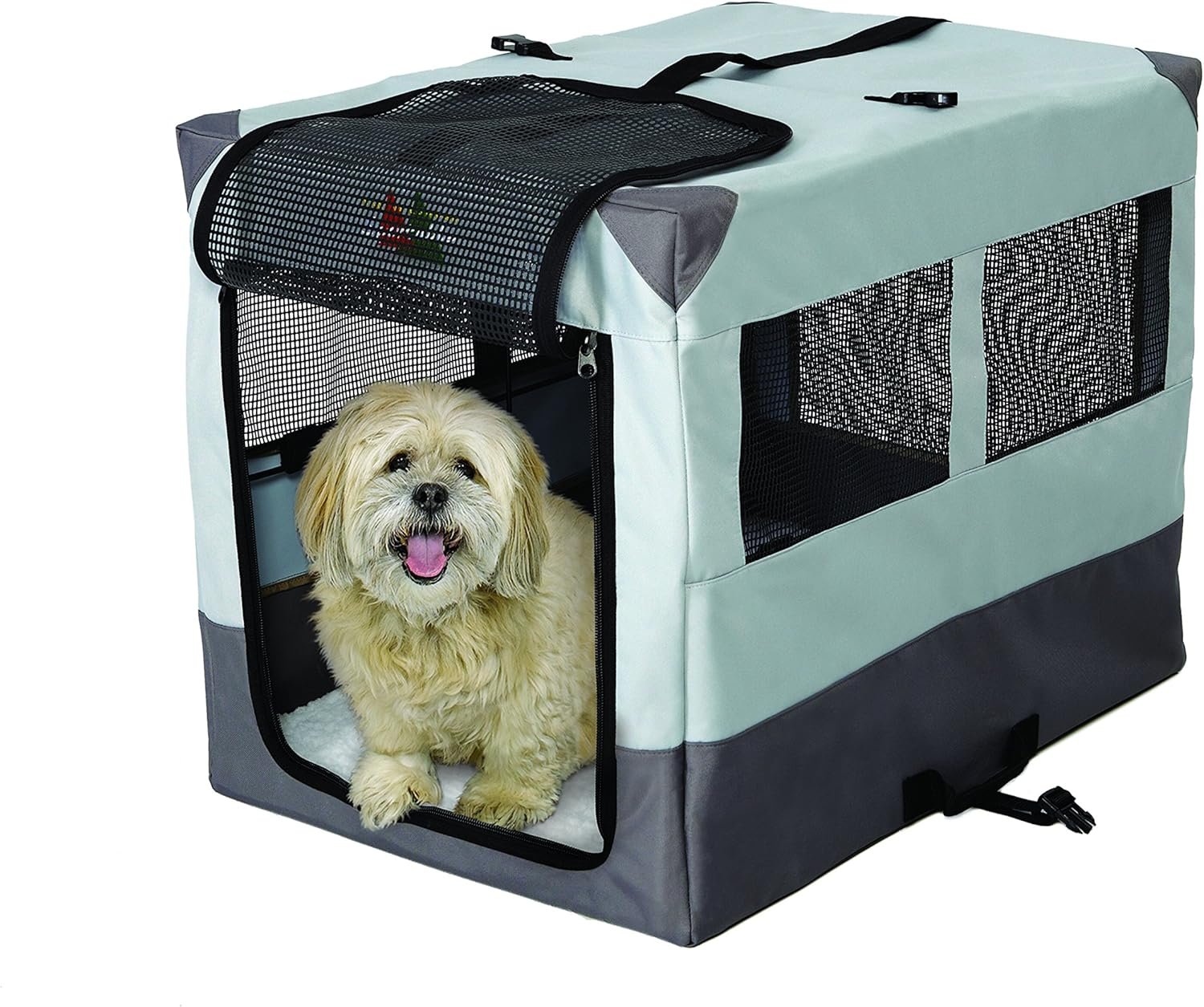 MidWest Homes for Pets Canine Camper Sportable, 36-inch Portable Tent Crate for Dogs, Soft-Sided, Folding Frame, Mesh Windows, Zip Door, Water-Resistant, Includes Pad - Image 5