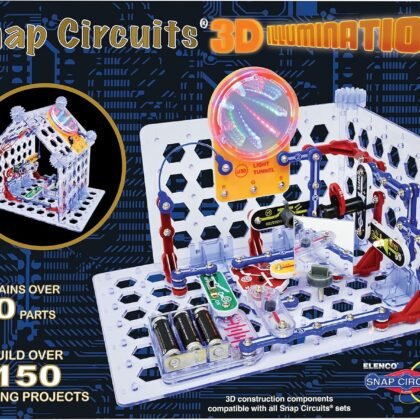 Snap Circuits 3D Illumination Electronics Exploration Kit | Over 150 STEM Projects | Full Color Project Manual | 50 Parts | STEM Educational Toys for Kids 8+