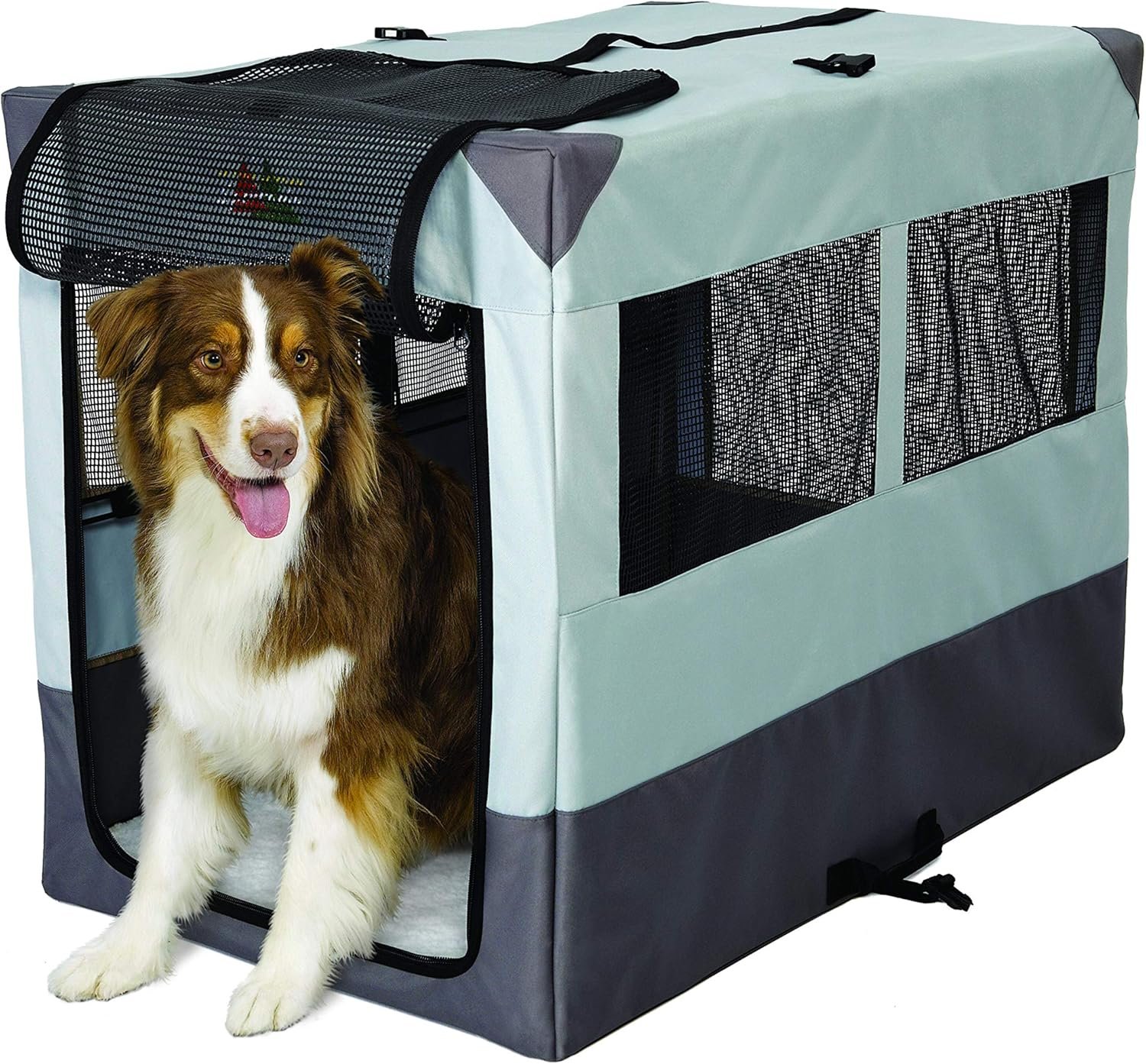 MidWest Homes for Pets Canine Camper Sportable, 36-inch Portable Tent Crate for Dogs, Soft-Sided, Folding Frame, Mesh Windows, Zip Door, Water-Resistant, Includes Pad - Image 3