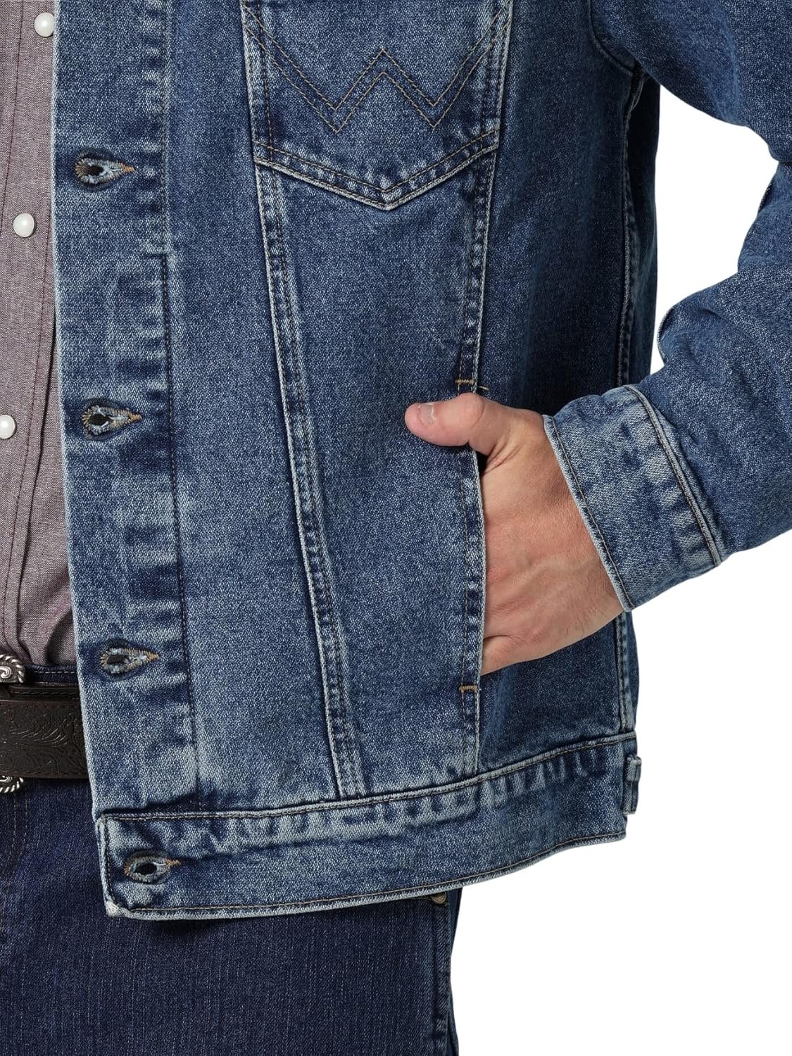 Wrangler mens Cowboy Cut Western Unlined Denim Jacket - Image 4