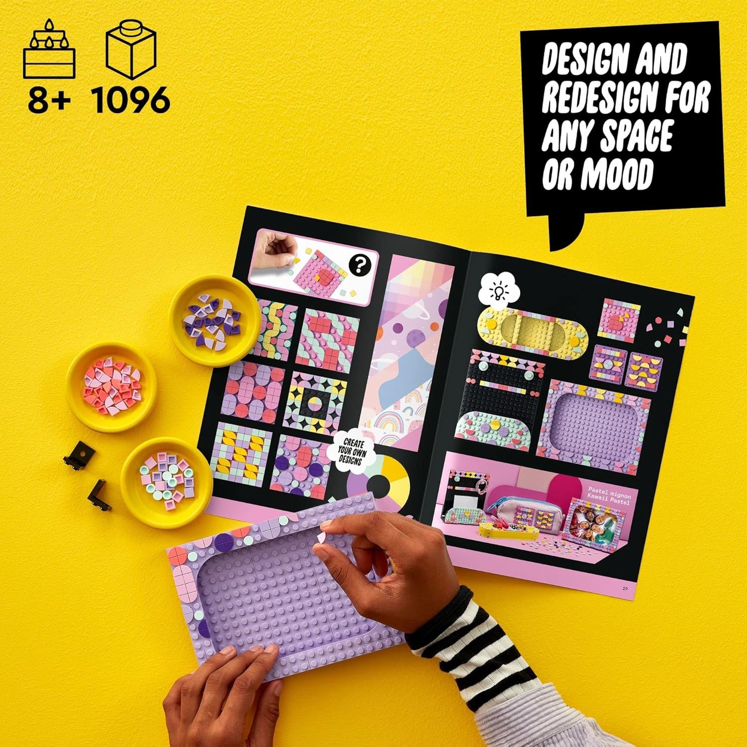 LEGO DOTS Designer Toolkit 10 in 1 Patterns Building Toy 41961 Arts and Craft Set for Creative Kids, Design Patches, Photo Frame, Pencil Holder, and More. 860+ Tiles. Gift Idea for Boys Girls Age 8+ - Image 5