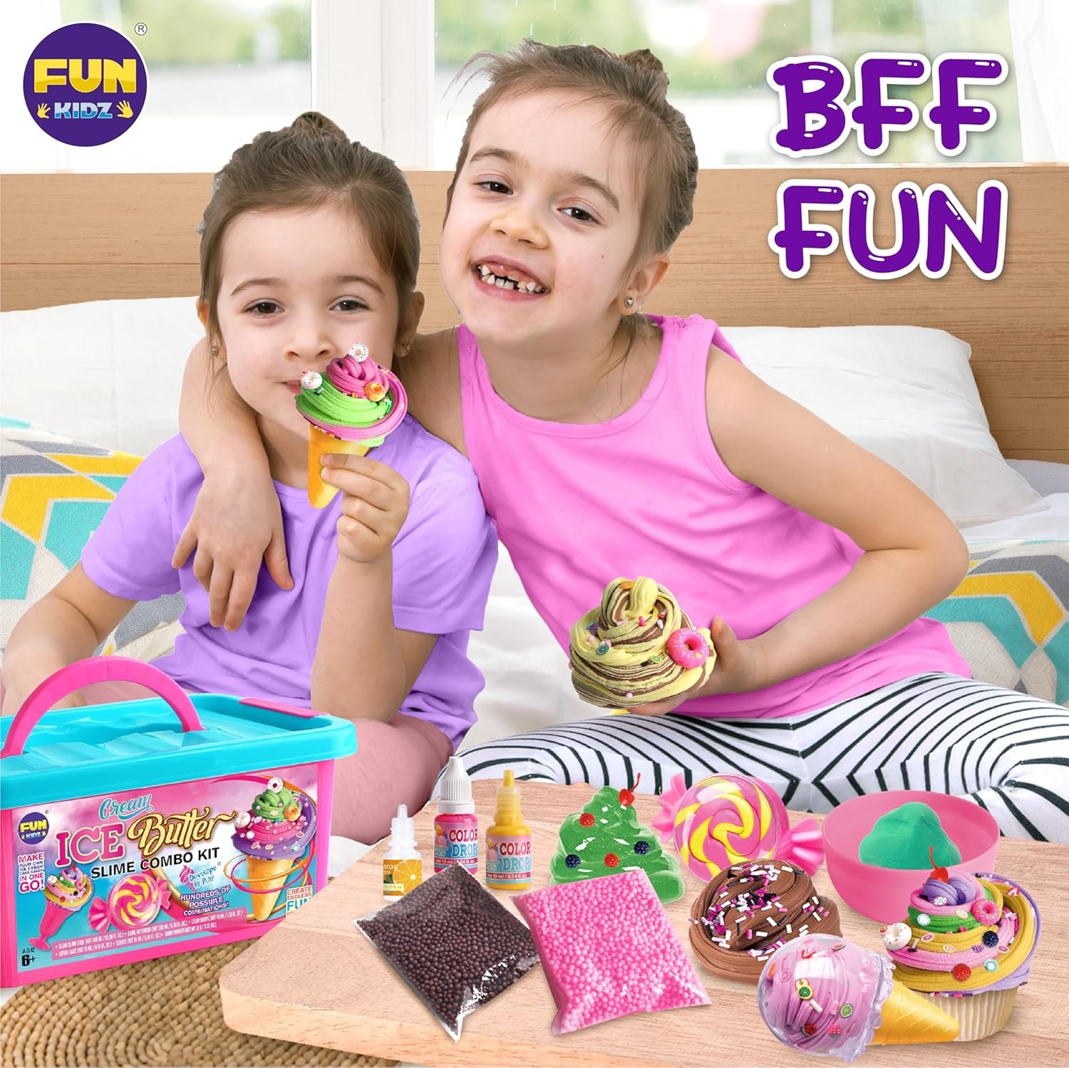 Gift Butter Slime Kit for Girls 10-12, FunKidz Ice Cream Soft Slime Making Kit Ages 8-12 Kids Slime Toys Ideal Birthday Party Present - Image 4