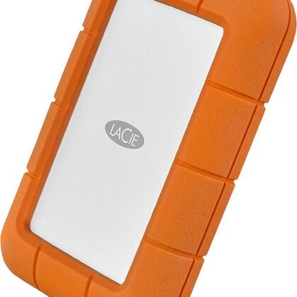 LaCie Rugged Thunderbolt USB-C 5TB External Hard Drive Portable HDD – USB 3.0 compatible, Drop Shock Dust Water Resistant, 1 Mo Adobe CC (STFS5000800)