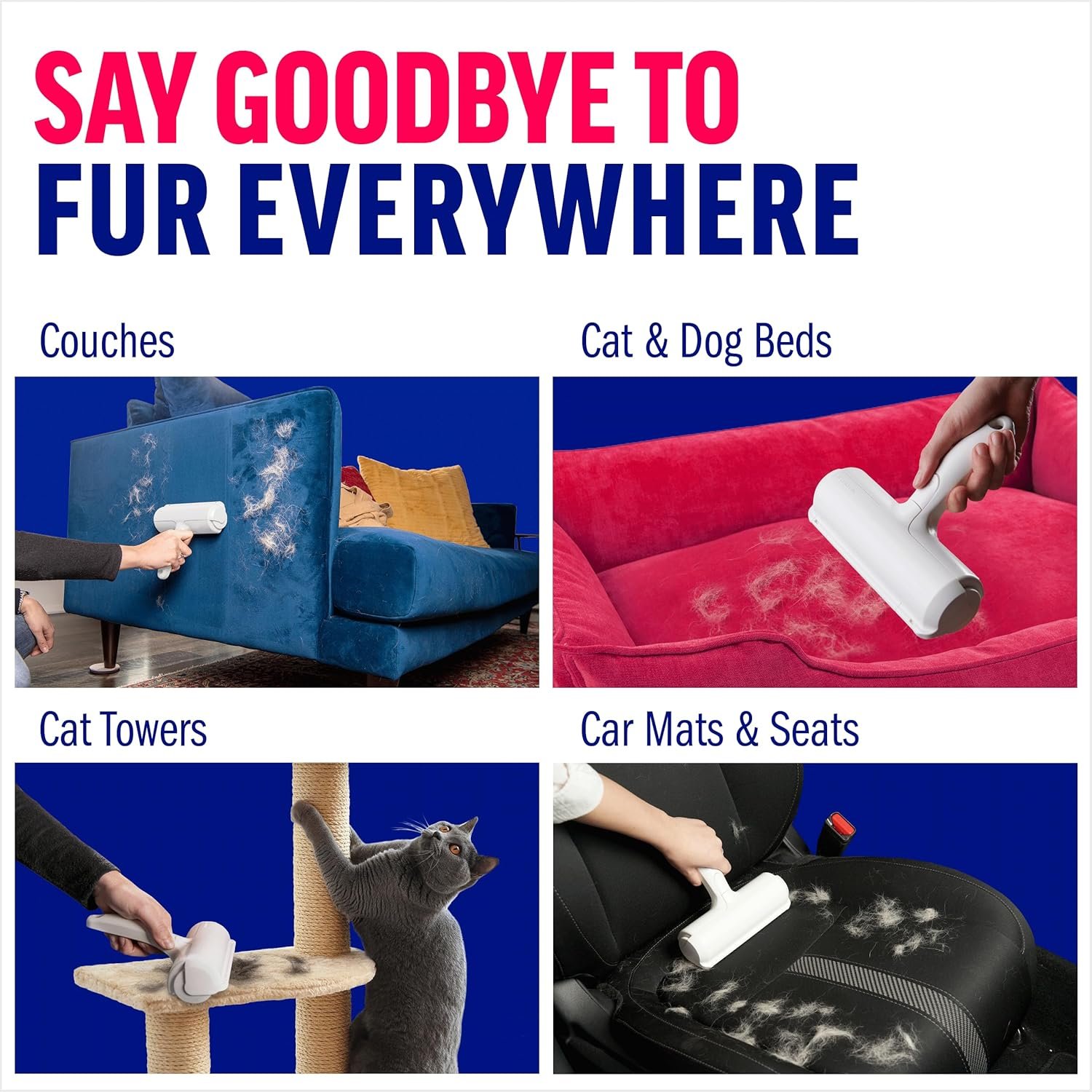 ChomChom Roller & Detailer Bundle - Pet Hair Remover and Reusable Lint Roller - ChomChom Cat and Dog Hair Remover for Furniture, Couch, Carpet, Clothing and Bedding - Multi-Surface Fur Removal Tool - Image 4