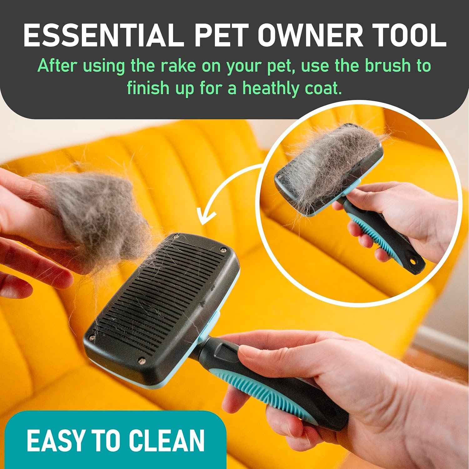 Maxpower Planet Dog Rake and Dog Hair Brush - Gently Removes Loose Undercoat, Mats and Tangled - Deshedding Grooming Tool for Dogs & Cats - Self Cleaning Slicker Brush - All Hair Types - Image 6