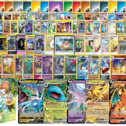 Pokemon: 100 Assorted Card Bundle - with Foils and 5 Ultra Rare (V, GX, EX) Variety - Official Pokemon TCG Deck Box Included