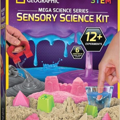 National Geographic Sensory Science Kit - Mega Science Kit, Includes Sensory Play Sand for Kids, Slime, Putty, and Other Projects, Slime Kit for Boys and Girls, Stress Relief Toy (Amazon Exclusive)