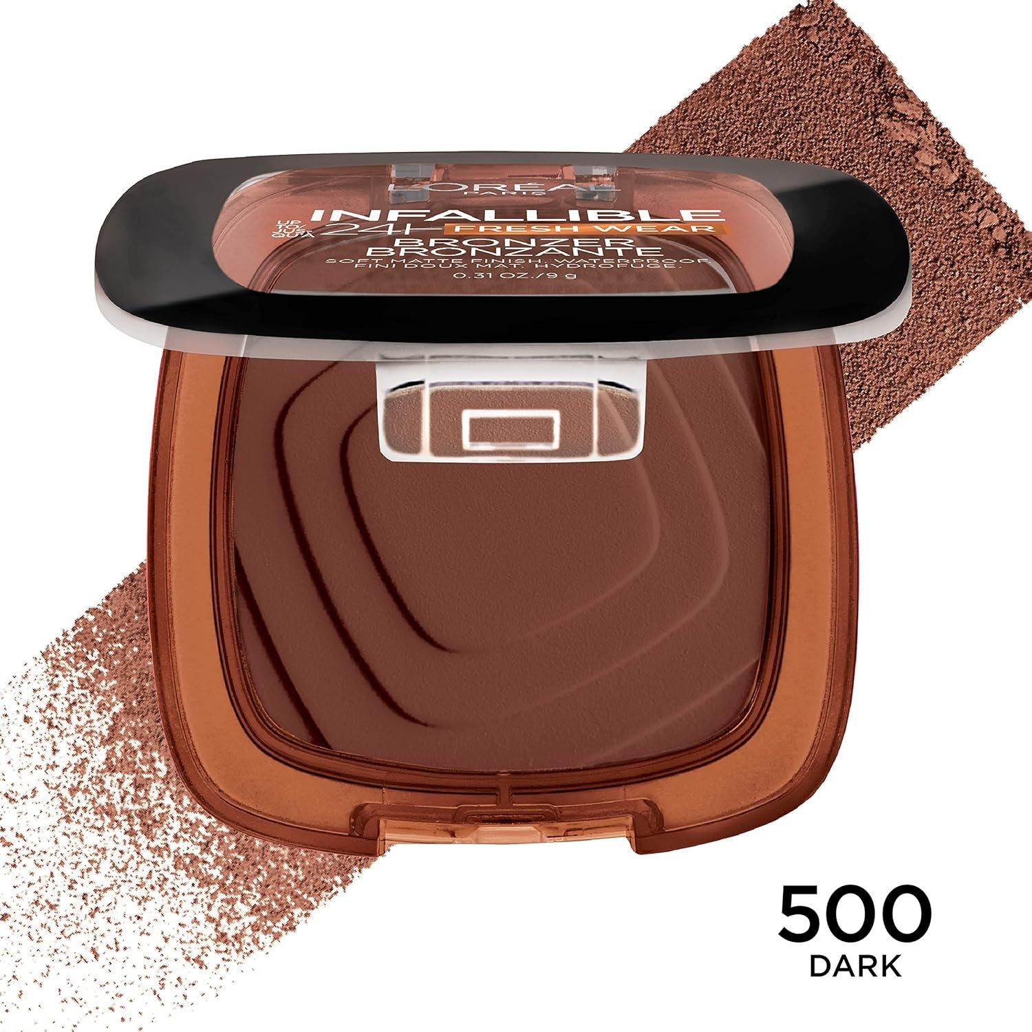 L'Oreal Paris Infallible Up to 24H Fresh Wear Soft Matte Longwear Bronzer. Waterproof, heatproof, Transfer, humidity and sweatproof, Dark, 0.31 oz - Image 3
