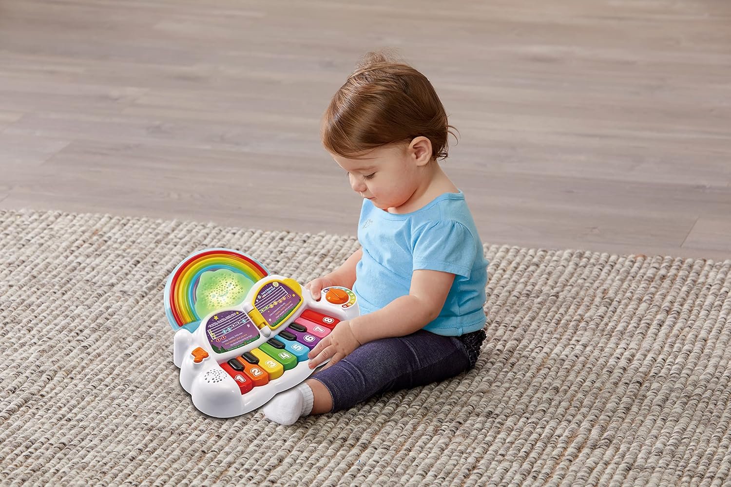 LeapFrog Learn & Groove Rainbow Lights Piano with Sounds, Colours and Numbers, English and French Learning Games, Educational Toys Ages 6, 7, 8, 9 Months +,Multicolor,28.0 x 35.1 x 11.8 cm - Image 3