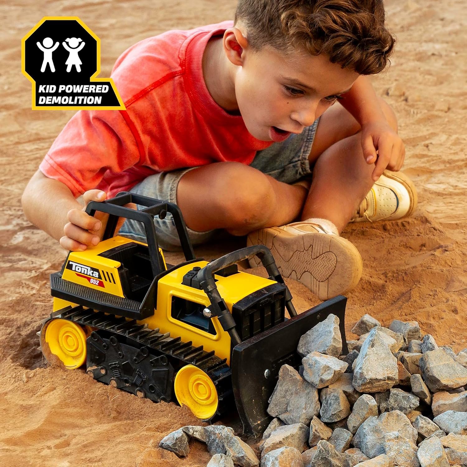 Tonka Steel Classics Bulldozer - Made with Steel & Sturdy Plastic, Yellow Toy Construction Truck, Boys and Girls, Kids, Toddlers, Ages 3+ - Image 5