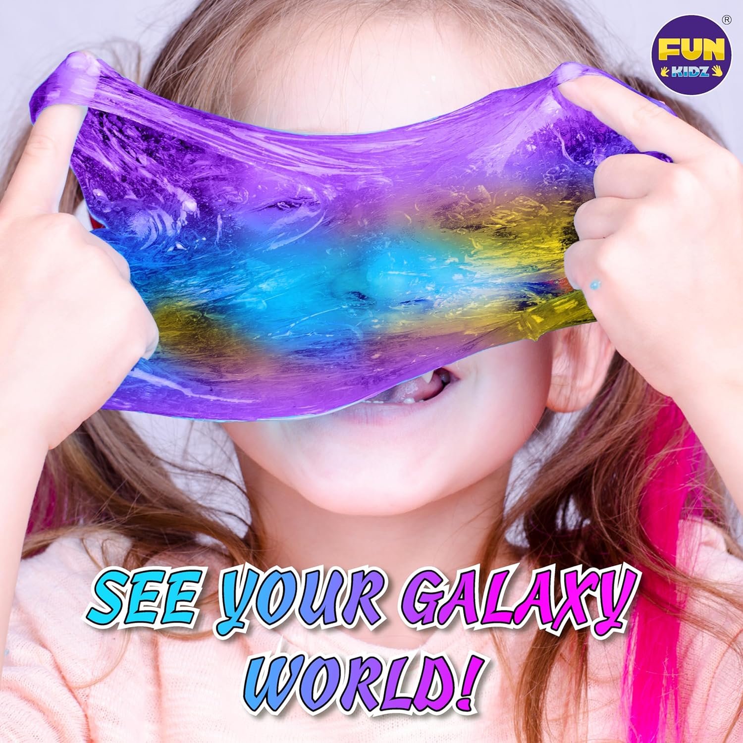 Toy Galaxy Slime Kit for Boys Girls 10-12, FunKidz Ultimate Metallic Slime Making Kit for Kids Ages 8-10 D.I.Y. Glow, Galactic, Fun Slime Gifts - Image 3