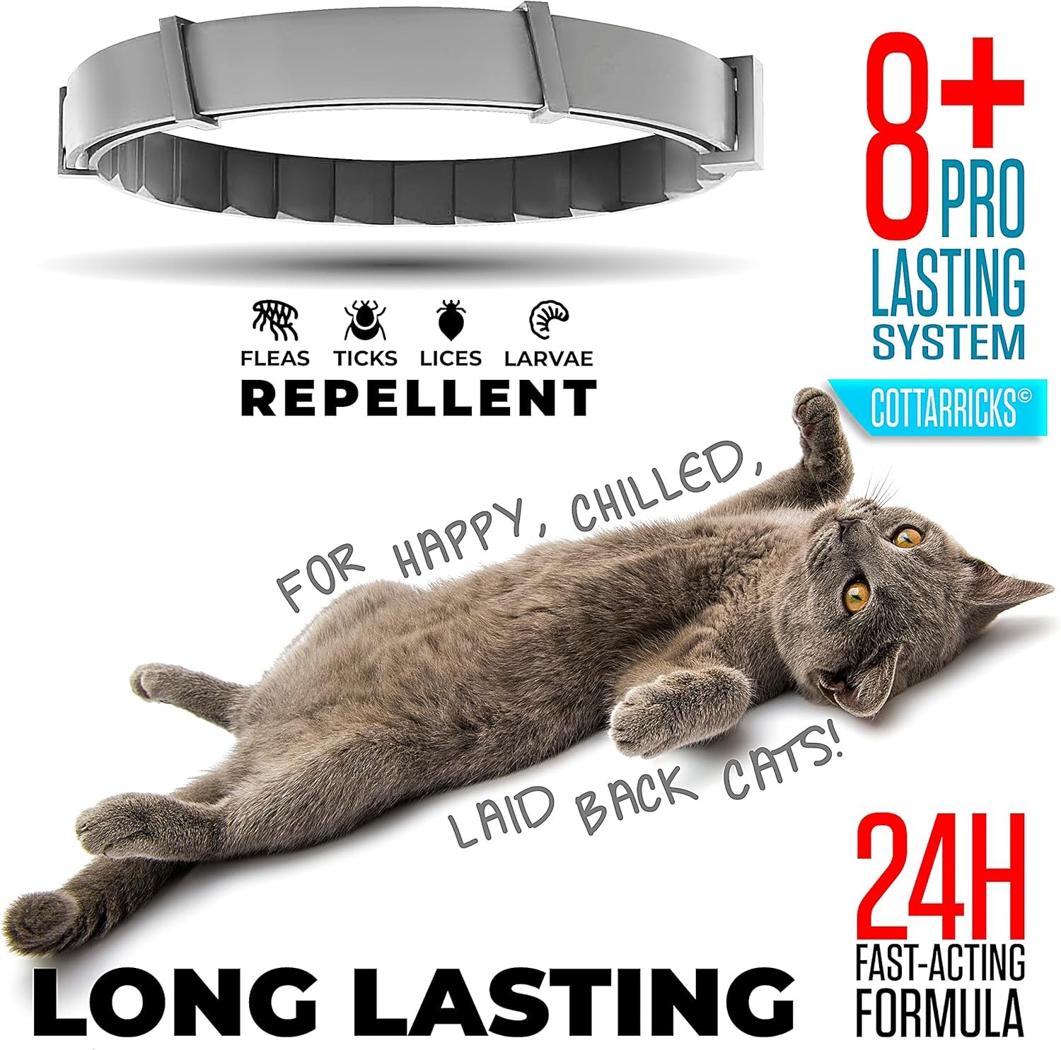 Flea and Tick Prevention for Cats - Collar - 2 Count - Adjustable - Image 3