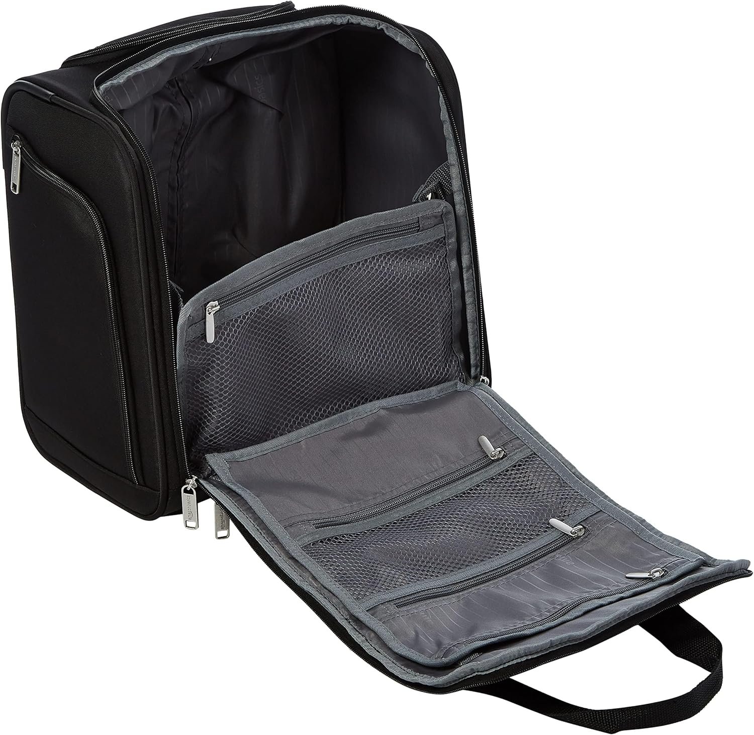 Amazon Basics Underseat Carry On Luggage with Wheels - 14" Rolling Travel Bag, Black - Image 4