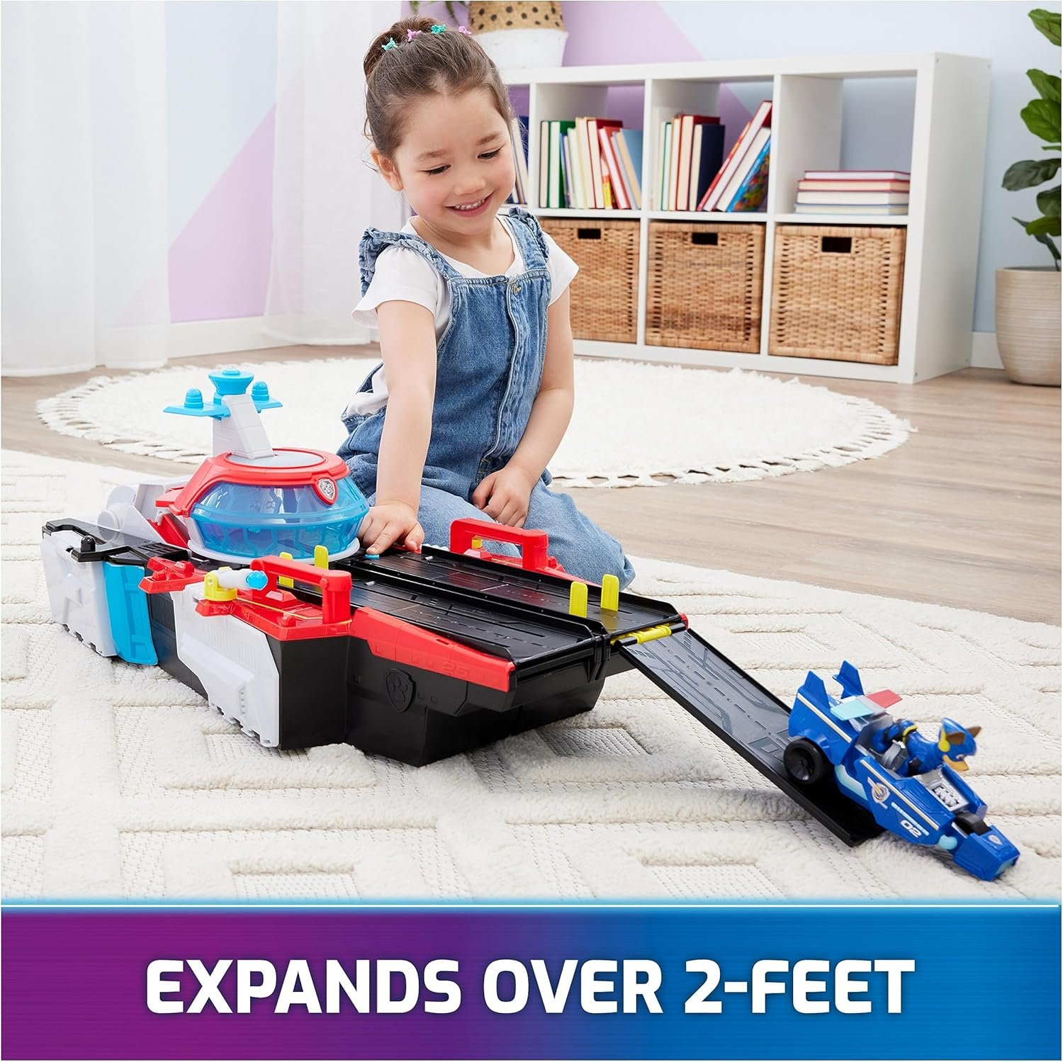 Paw Patrol: The Mighty Movie, Aircraft Carrier HQ, with Chase Action Figure and Mighty Pups Cruiser, Kids Toys for Boys & Girls 3+ - Image 2