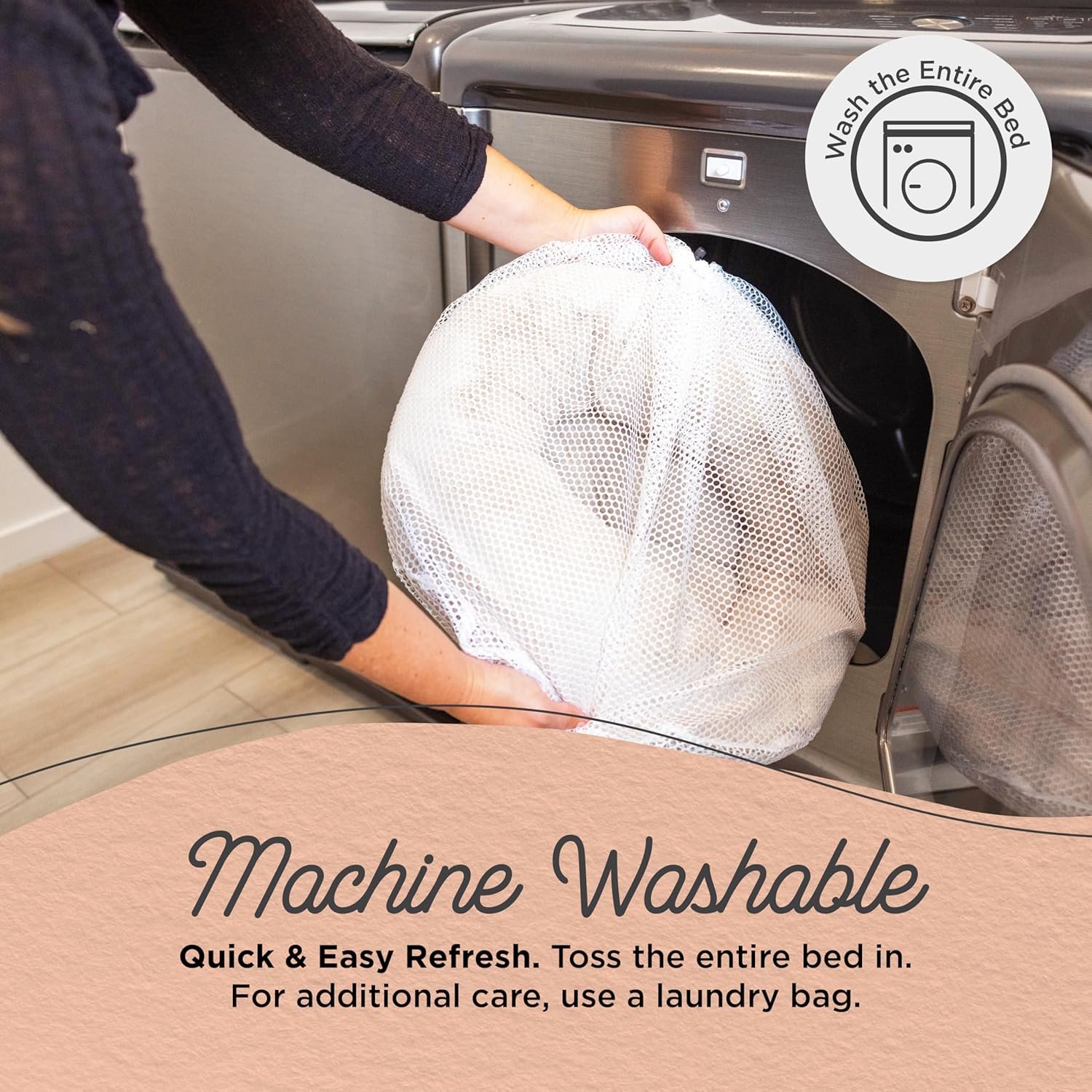 Best Friends by Sheri Cozy Cuddler Ilan Covered Cat and Dog Bed with Attached Blanket, Wheat, 24"x24" - Image 4