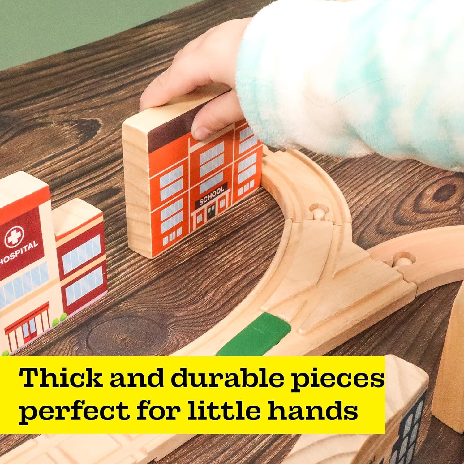 9 Piece Wooden Cars with Magnets - City Vehicles, Emergency Trucks, School Bus, Police, Fire, Ambulance, Taco Truck Toy - Community Helpers Play Set - Zany Trains - Image 4