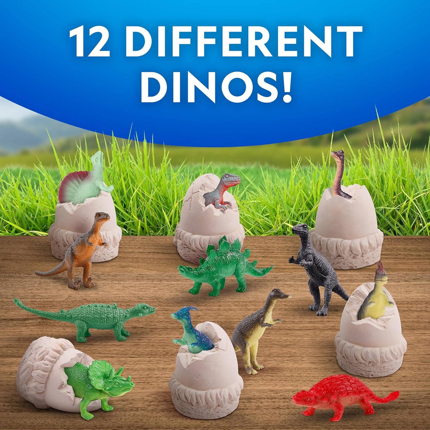 National Geographic Dinosaur Dig Kit - 12 Dino Shaped Dig Bricks with Dinosaur Figures Inside & Excavation Tool Sets, Egg Hunt or Dig Party Activity, Great STEM Toy for Boys & Girls - Image 4