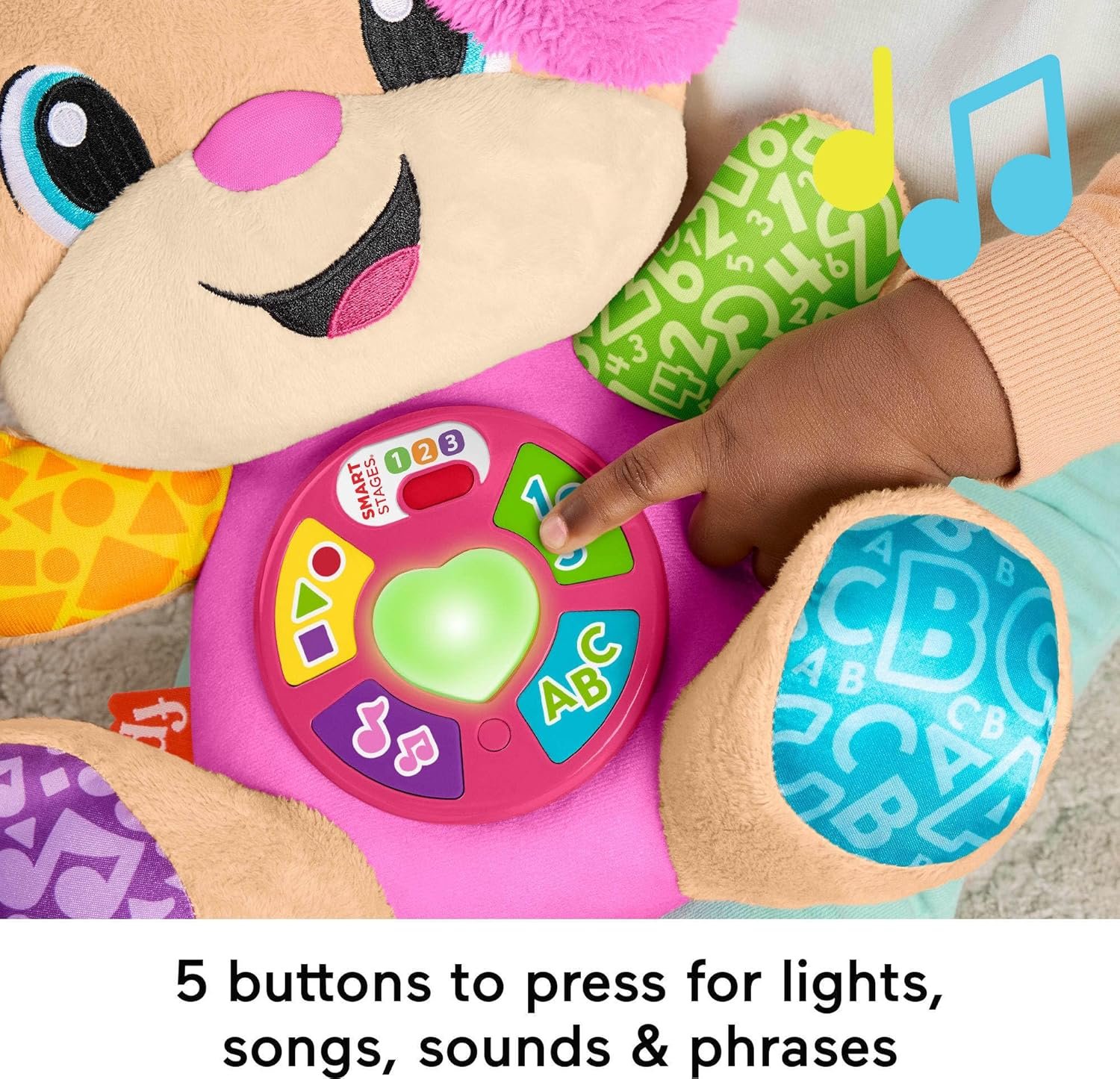 Fisher-Price Baby Toy Laugh & Learn Smart Stages Sis Musical Plush with Lights & Learning Songs for Infants Ages 6+ Months - Image 4