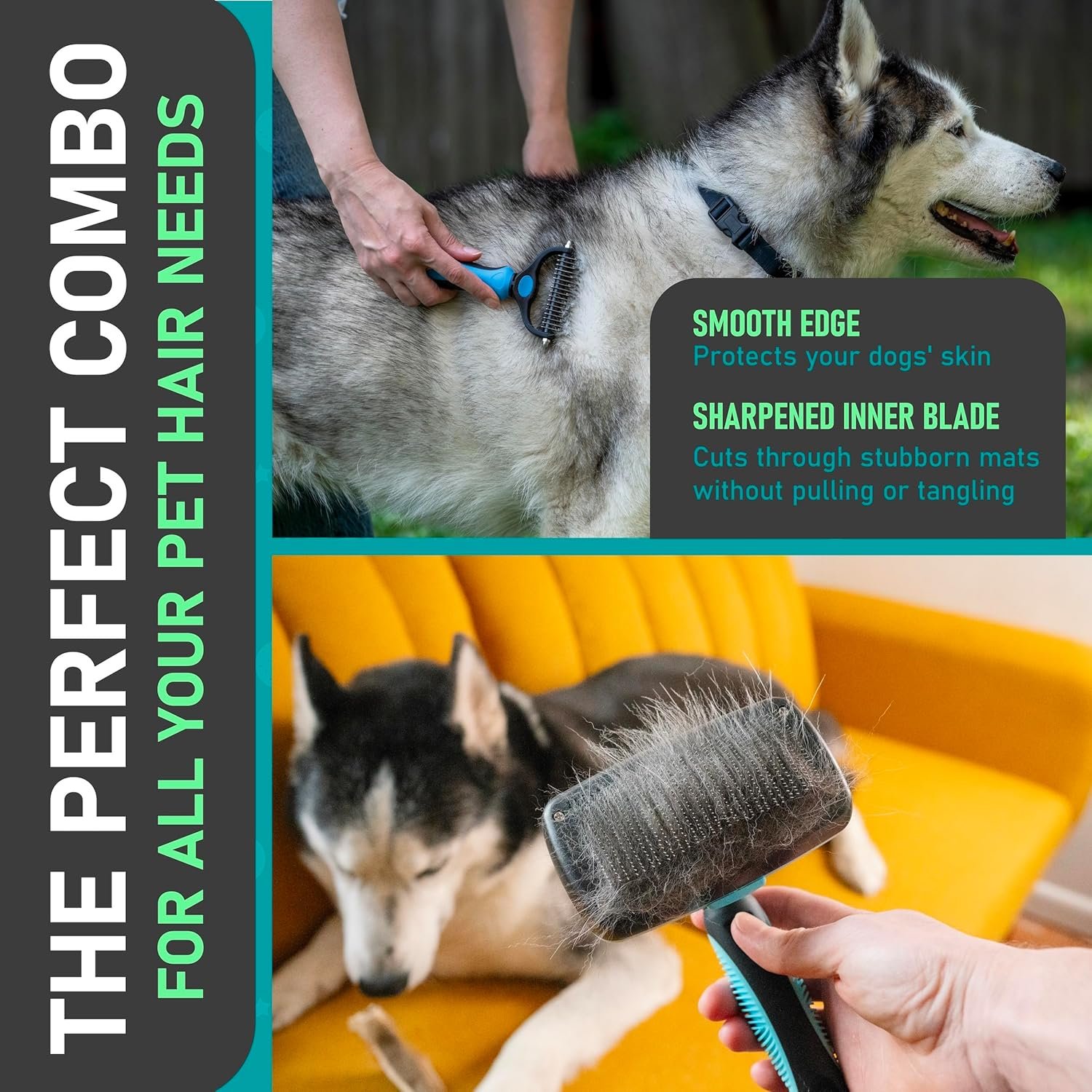 Maxpower Planet Dog Rake and Dog Hair Brush - Gently Removes Loose Undercoat, Mats and Tangled - Deshedding Grooming Tool for Dogs & Cats - Self Cleaning Slicker Brush - All Hair Types - Image 7