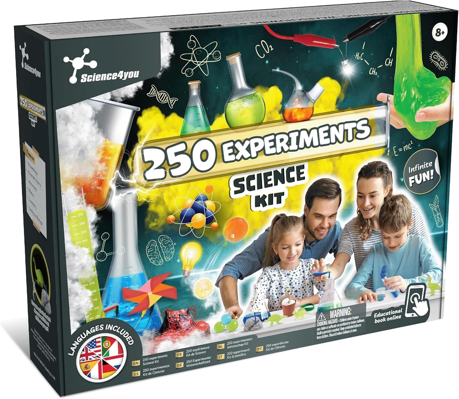 Science4you 250 Science Experiments for Kids – Have Hours of Fun with This Educational Science Kit, Learn Physics, Chemistry, Geology & Biology, Educational Toys, Gifts for Boys & Girls 8 9 10 11+