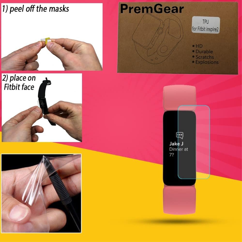 Fitbit Inspire 3 Health & Fitness Activity Tracker (Black) with Workout Intensity, Sleep Tracking, Heart Rate, S & L Bands, 3.3foot Charging Cable, Wall Adapter, Screen Protectors & PremGear Cloth - Image 7