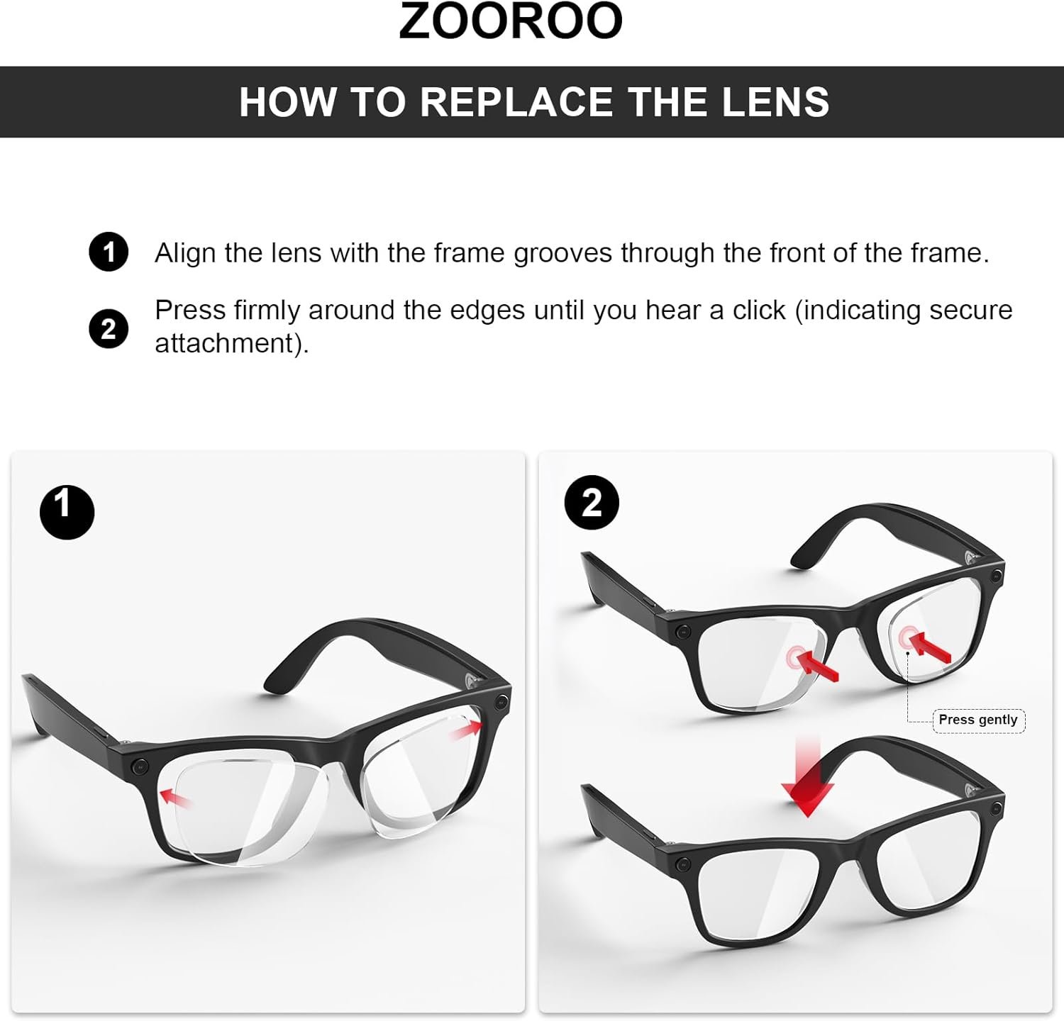 Replacement Lenses Compatible with Ray-Ban Meta Wayfarer RW4008 (53MM) Smart Glasses - Image 7