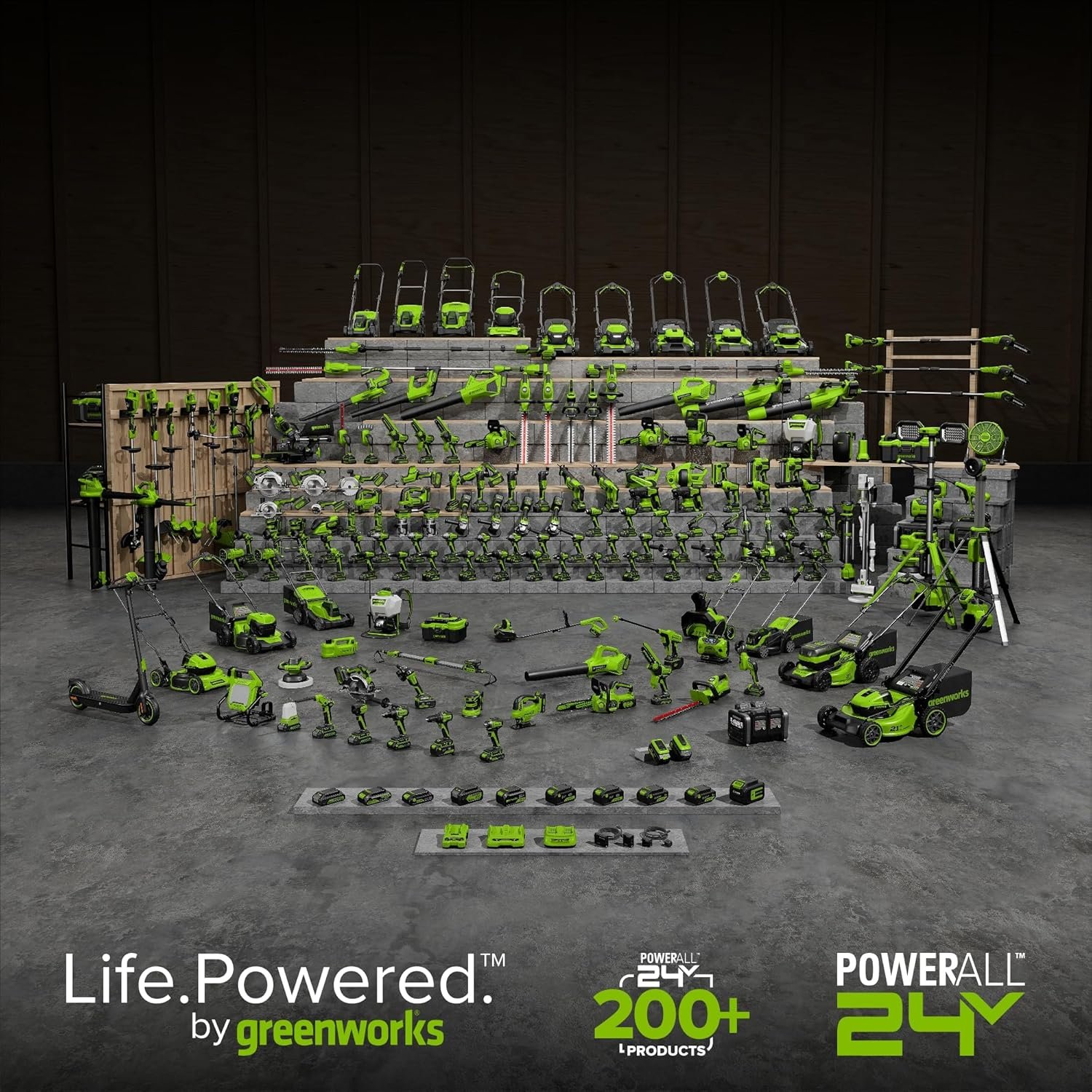 GREENWORKS 24V (4-TOOL) Combo (1/2” Drill + 1/4” Impact Driver + 6.5” Circular Saw + 200Lm Flashlight), 4.0Ah + 2.0Ah Batteries (24,000mAh Power Bank), (2) Braided Cables, 65W Rapid Charger - Image 27
