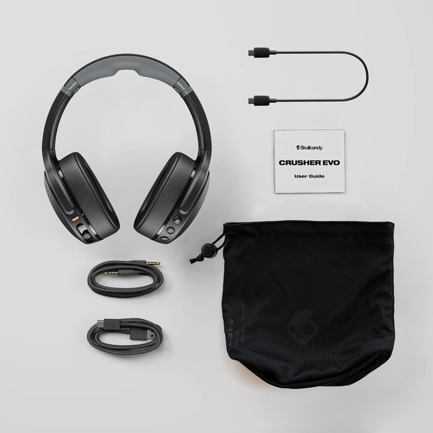Skullcandy Crusher Evo Wireless Bluetooth Headphones with Extra USB-C Charging Cable, Multi-Sensory Bass, Noise Isolating Over-Ear Fit, 40 Hours Battery, Microphone for iPhone Android - Bone - Image 6