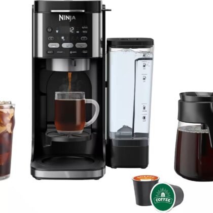 Ninja DualBrew Pro Hot & Iced Coffee Drip Coffee Maker (Renewed) | Compatible with K-Cup Pods | 3 Brew Styles (Classic, Rich, & Iced) | 70oz Removable Reservoir & Dishwasher Safe | Black | 14-Cup