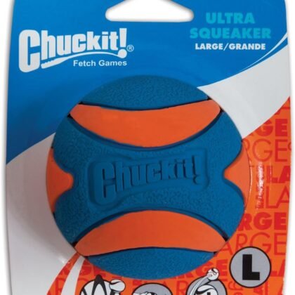 Chuckit! Ultra Squeaker Ball Natural Rubber Dog Toy Large - Pack of 2
